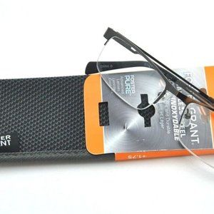 foster grant stainless steel acier inoxydable reading glasses lamar black +1.75